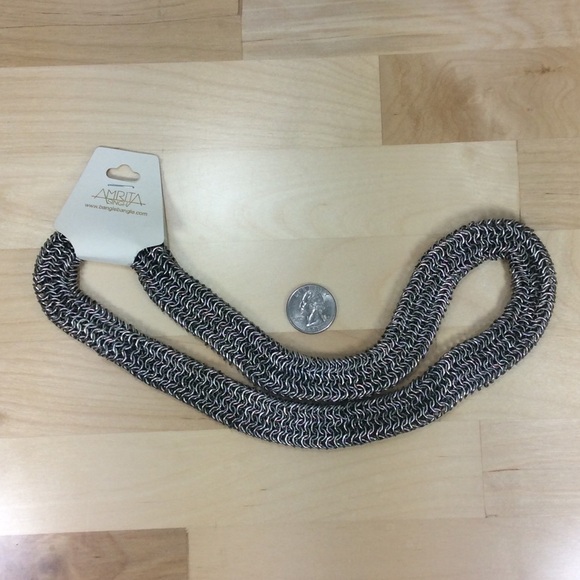 Amrita Singh silver LARGE mesh link necklace NWT - Picture 3 of 3